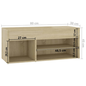 Παπουτσοθήκη Sonoma Δρυς 80 x 30 x 45 εκ. από Επεξ. Ξύλο - Pakobazaar