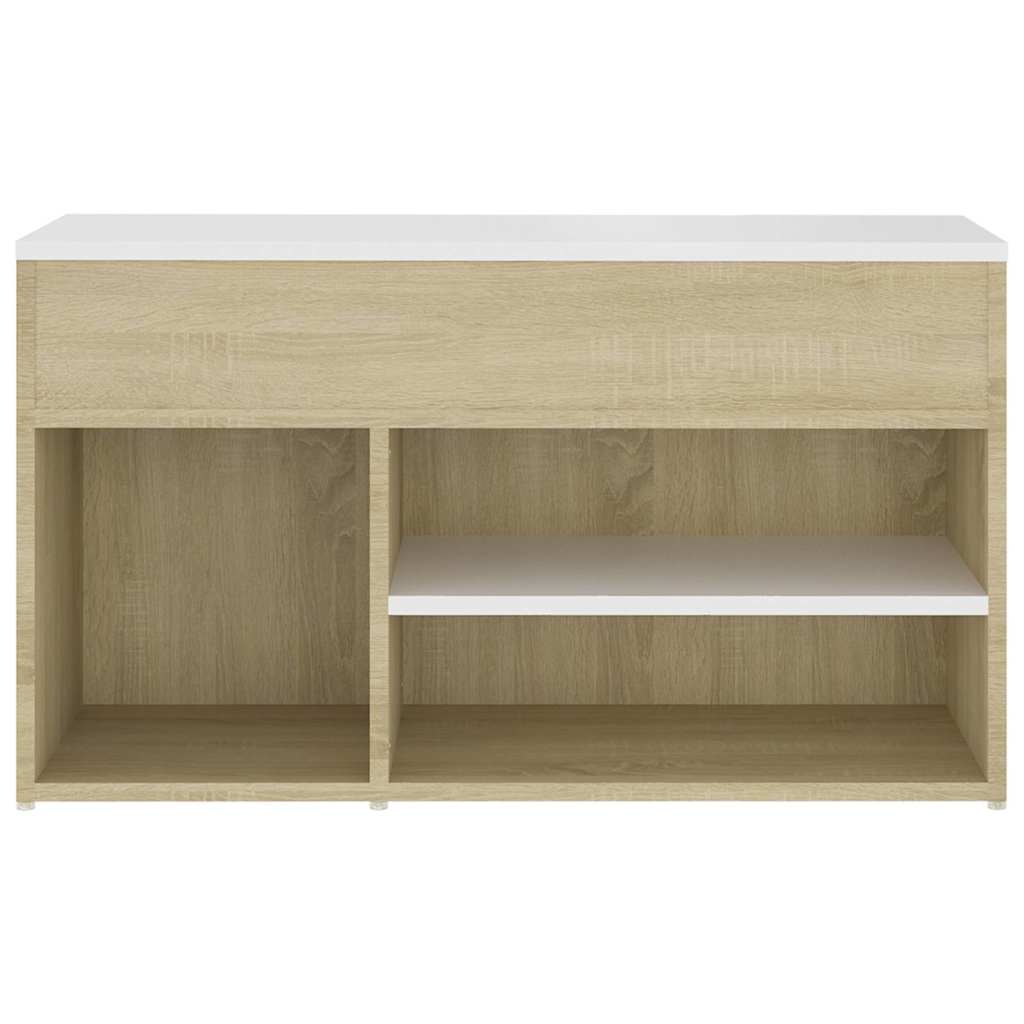 Παπουτσοθήκη Λευκή/Sonoma Δρυς 80 x 30 x 45 εκ. από Μοριοσανίδα