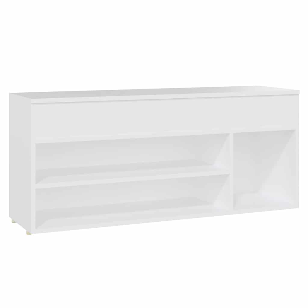 Παπουτσοθήκη Λευκή 105 x 30 x 45 εκ. από Επεξ. Ξύλο