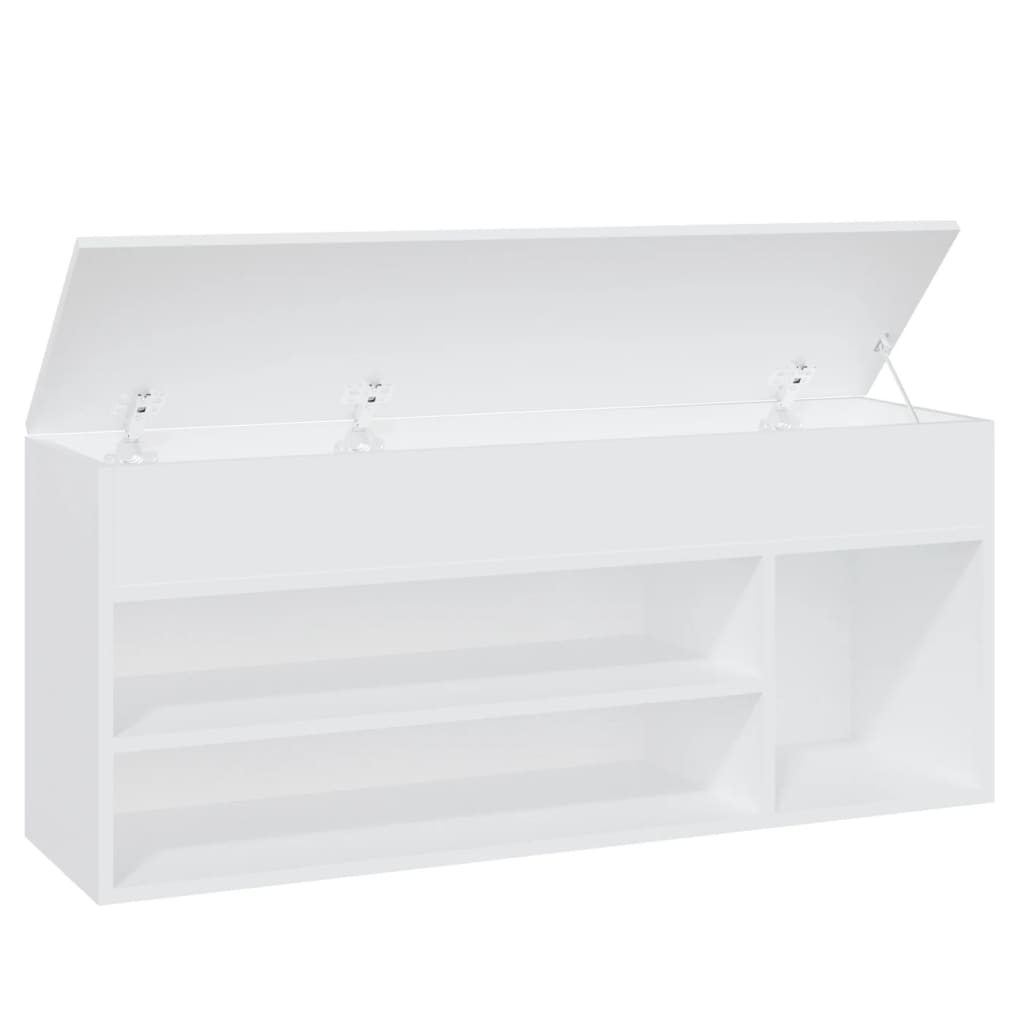 Παπουτσοθήκη Λευκή 105 x 30 x 45 εκ. από Επεξ. Ξύλο