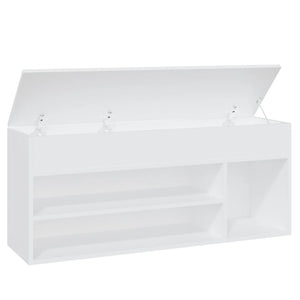 Παπουτσοθήκη Λευκή 105 x 30 x 45 εκ. από Επεξ. Ξύλο