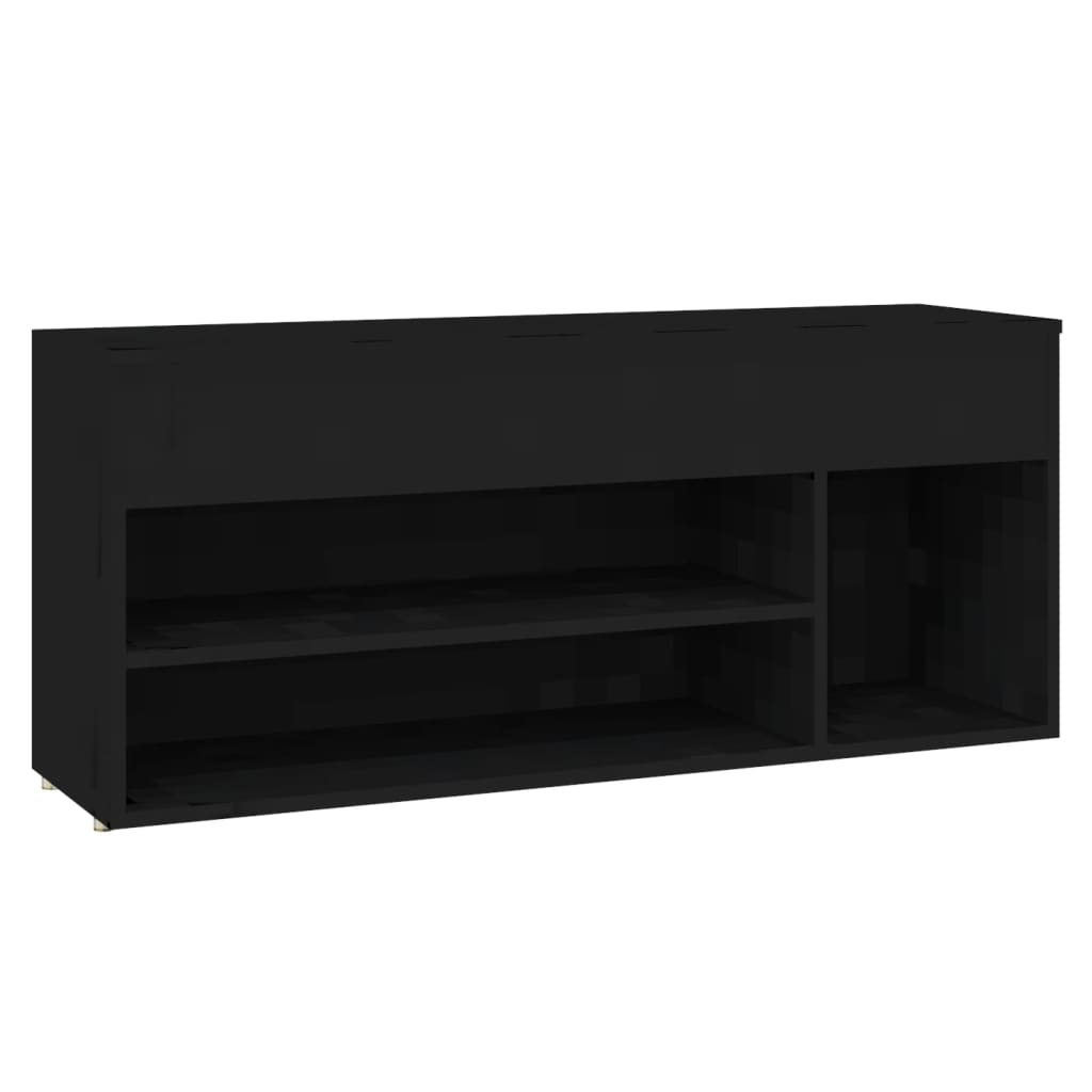 Παπουτσοθήκη Μαύρη 105 x 30 x 45 εκ. από Επεξ. Ξύλο
