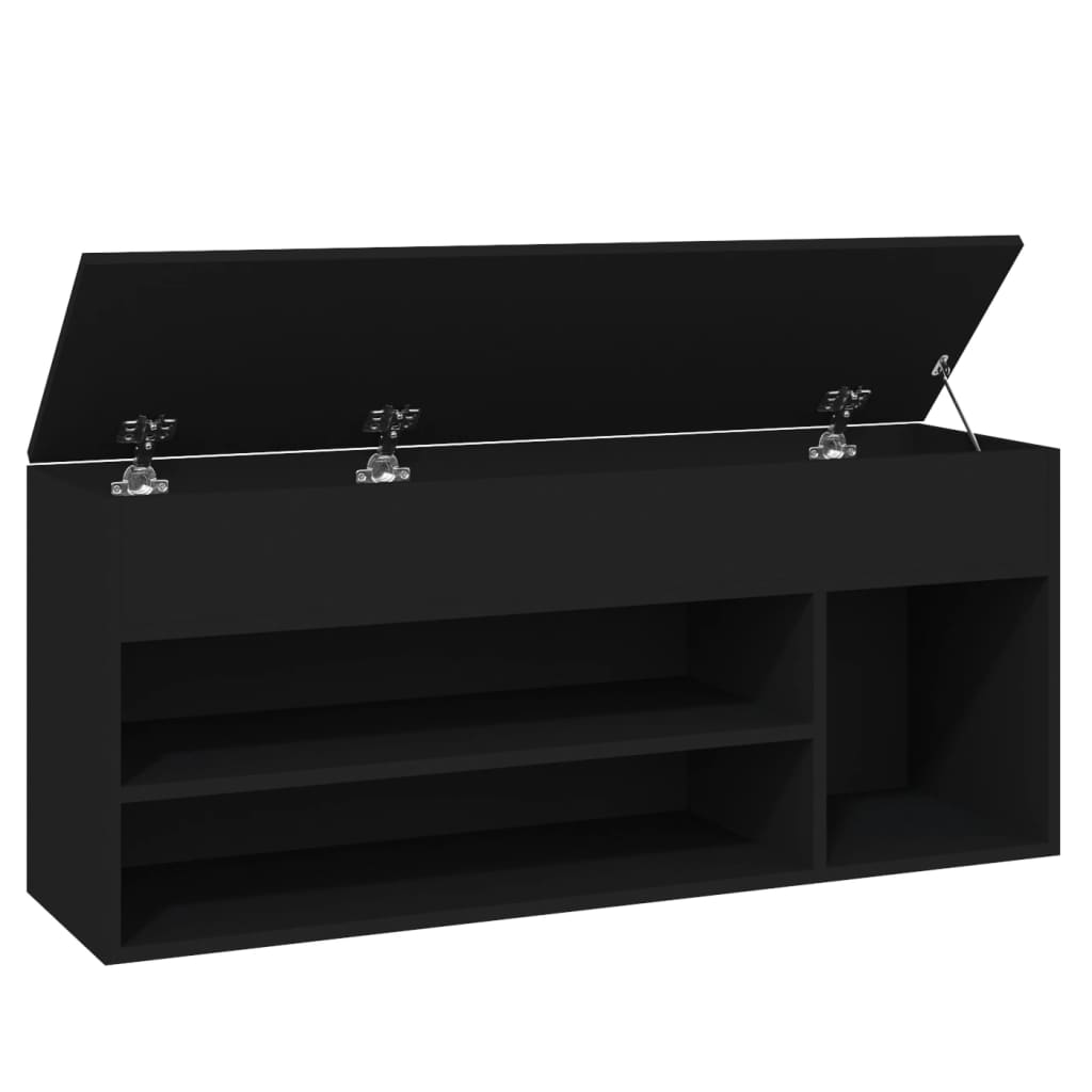 Παπουτσοθήκη Μαύρη 105 x 30 x 45 εκ. από Επεξ. Ξύλο