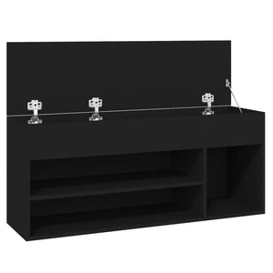 Παπουτσοθήκη Μαύρη 105 x 30 x 45 εκ. από Επεξ. Ξύλο