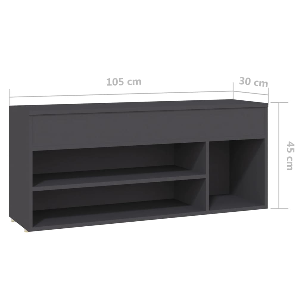 Παπουτσοθήκη Γκρι 105 x 30 x 45 εκ. από Μοριοσανίδα