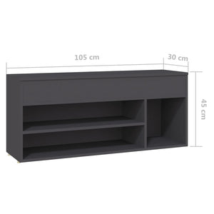 Παπουτσοθήκη Γκρι 105 x 30 x 45 εκ. από Μοριοσανίδα