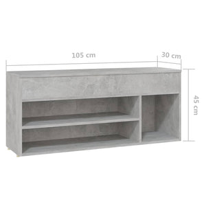 Παπουτσοθήκη Γκρι Σκυρ. 105 x 30 x 45 εκ. από Επεξ. Ξύλο