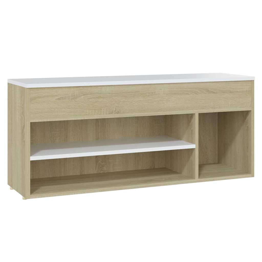 Παπουτσοθήκη Λευκή/Sonoma Δρυς 105 x 30 x 45 εκ. Μοριοσανίδα
