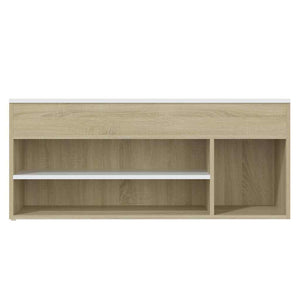 Παπουτσοθήκη Λευκή/Sonoma Δρυς 105 x 30 x 45 εκ. Μοριοσανίδα