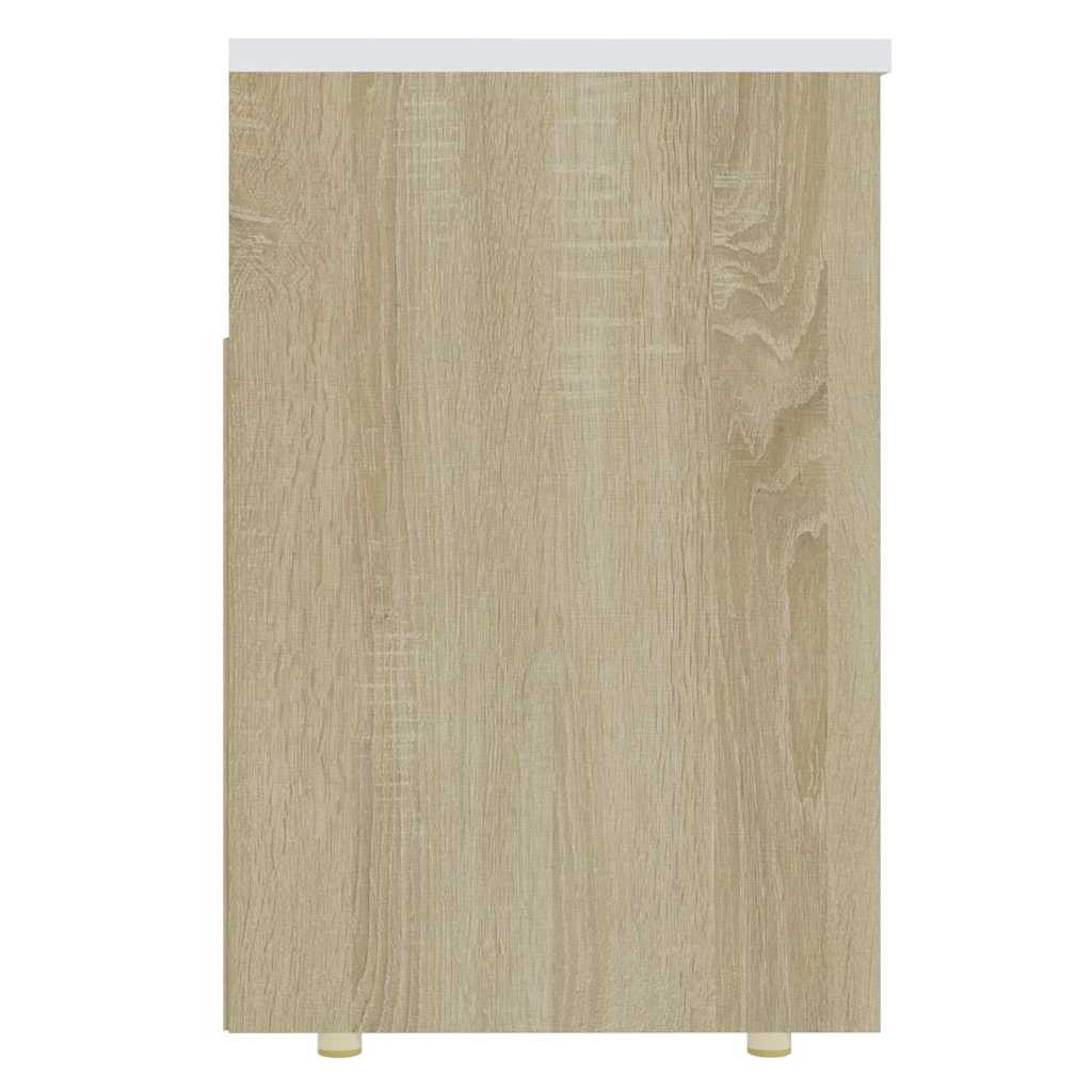 Παπουτσοθήκη Λευκή/Sonoma Δρυς 105 x 30 x 45 εκ. Μοριοσανίδα