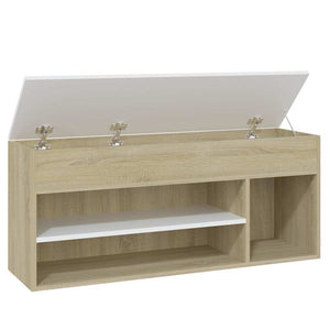 Παπουτσοθήκη Λευκή/Sonoma Δρυς 105 x 30 x 45 εκ. Μοριοσανίδα