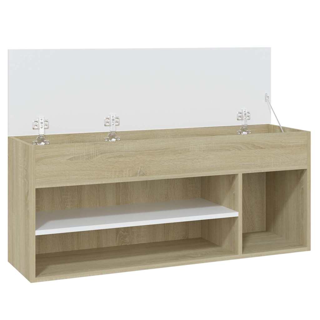 Παπουτσοθήκη Λευκή/Sonoma Δρυς 105 x 30 x 45 εκ. Μοριοσανίδα