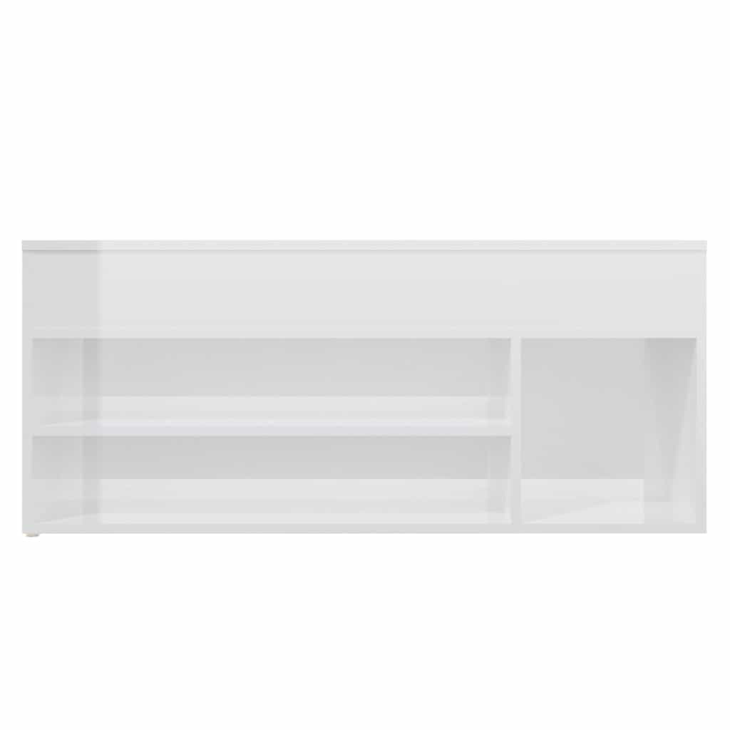 Παπουτσοθήκη Γυαλιστερή Λευκή 105 x 30 x 45 εκ. από Επεξ. Ξύλο