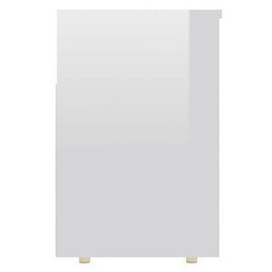 Παπουτσοθήκη Γυαλιστερή Λευκή 105 x 30 x 45 εκ. από Επεξ. Ξύλο