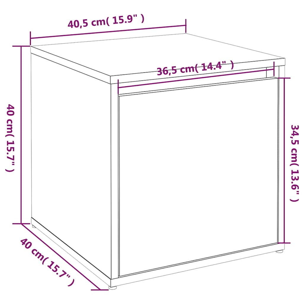 Κουτί με Συρτάρι Μαύρο 40,5 x 40 x 40 εκ. Επεξεργασμένο Ξύλο