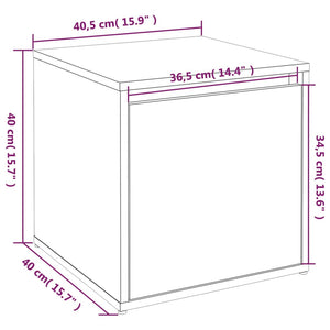 Κουτί με Συρτάρι Γκρι Σκυρ. 40,5x40x40 εκ. Επεξεργασμένο Ξύλο