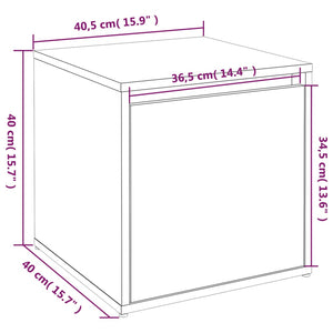 Κουτί με Συρτάρι Γυαλ. Λευκό 40,5x40x40εκ. Επεξεργασμένο Ξύλο