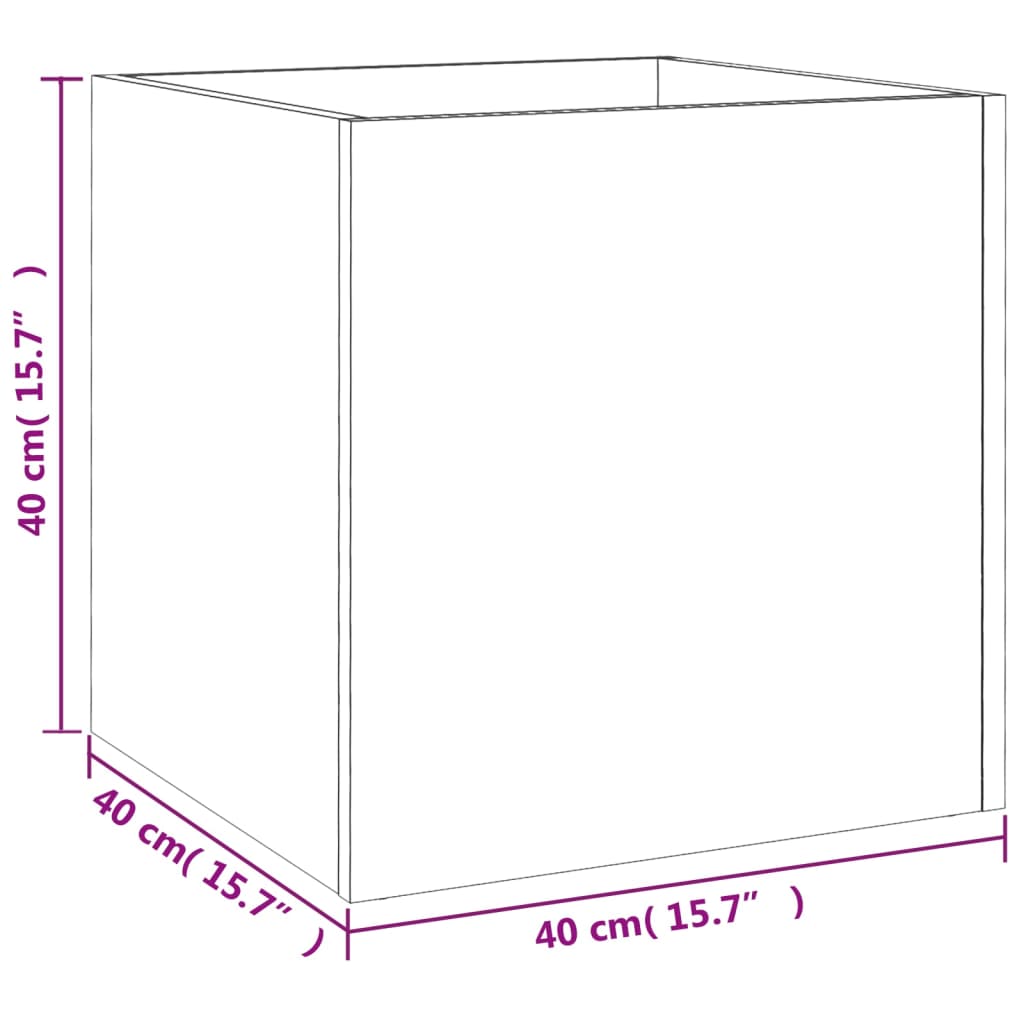 Ζαρντινιέρα Μαύρη 40 x 40 x 40 εκ. από Επεξεργασμένο Ξύλο - Pakobazaar
