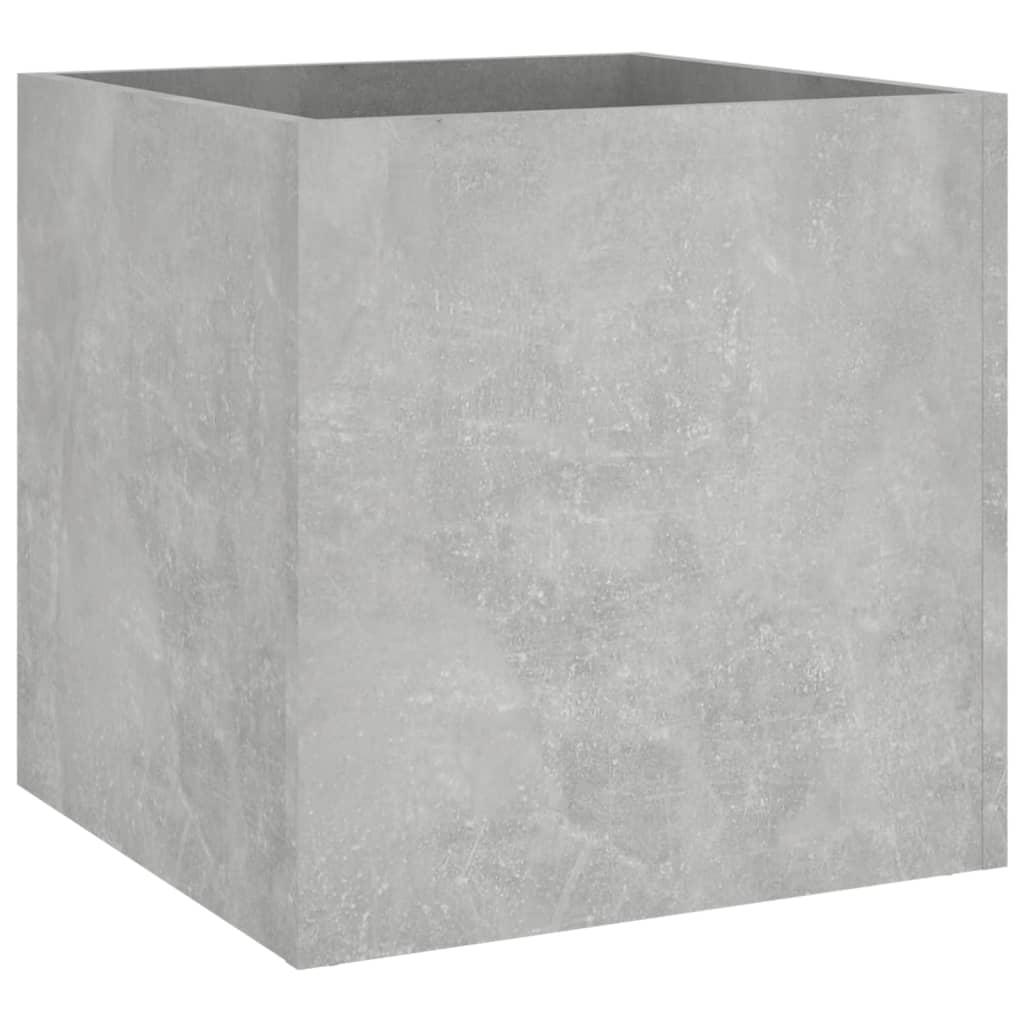 Ζαρντινιέρα Γκρι Σκυροδέματος 40x40x40 εκ. Επεξεργασμένο Ξύλο