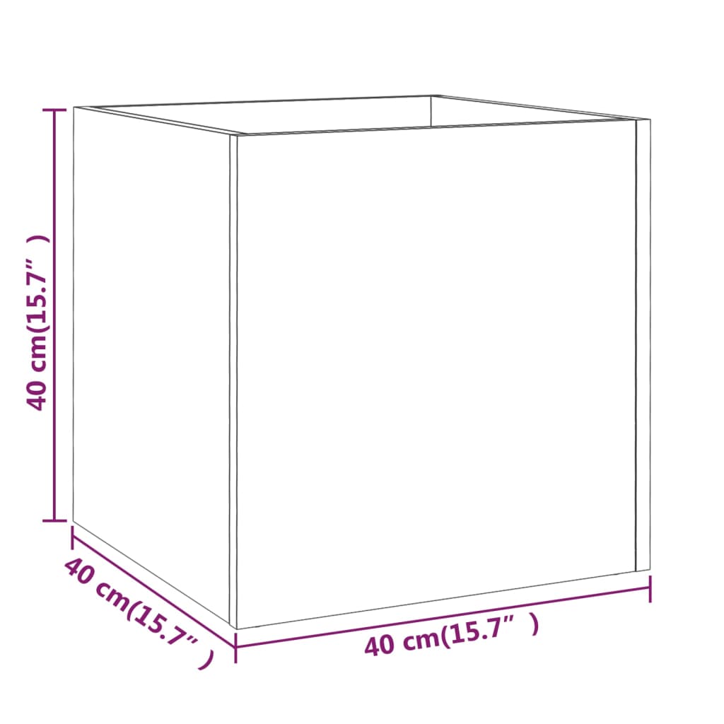 Ζαρντινιέρα Γκρι Σκυροδέματος 40x40x40 εκ. Επεξεργασμένο Ξύλο