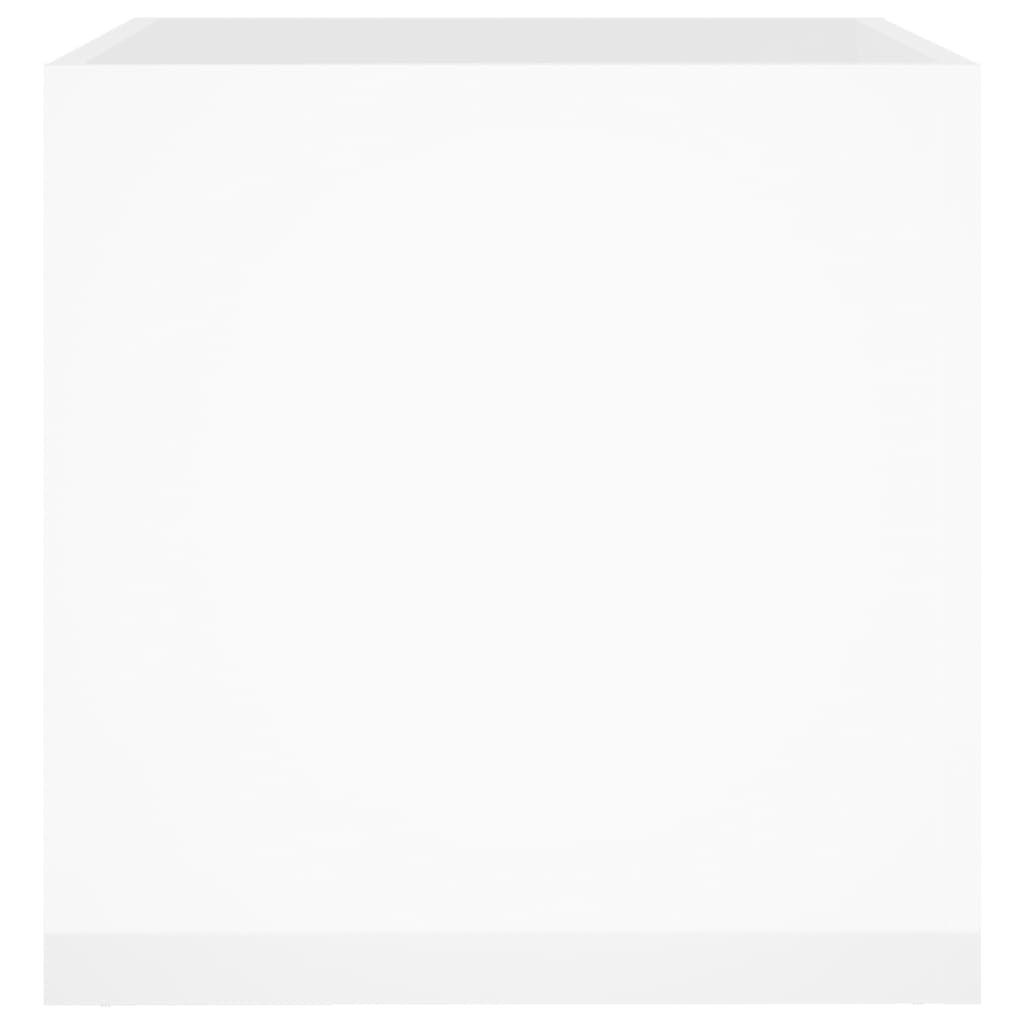 Ζαρντινιέρα Γυαλιστερή Λευκή 40x40x40 εκ. Επεξεργασμένο Ξύλο