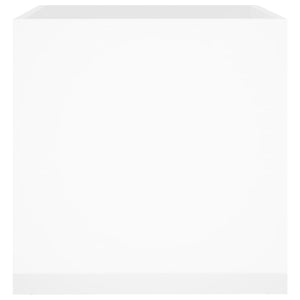 Ζαρντινιέρα Γυαλιστερή Λευκή 40x40x40 εκ. Επεξεργασμένο Ξύλο