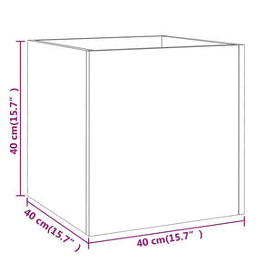 Ζαρντινιέρα Γυαλιστερή Λευκή 40x40x40 εκ. Επεξεργασμένο Ξύλο