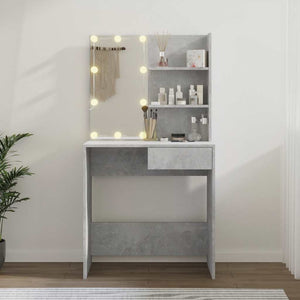 Μπουντουάρ με LED Γκρι Σκυροδέματος 74,5 x 40 x 141 εκ. - Pakobazaar