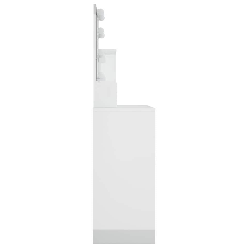Μπουντουάρ με LED Γυαλιστερό Λευκό 86,5x35x136 εκ.