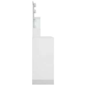 Μπουντουάρ με LED Γυαλιστερό Λευκό 86,5x35x136 εκ.