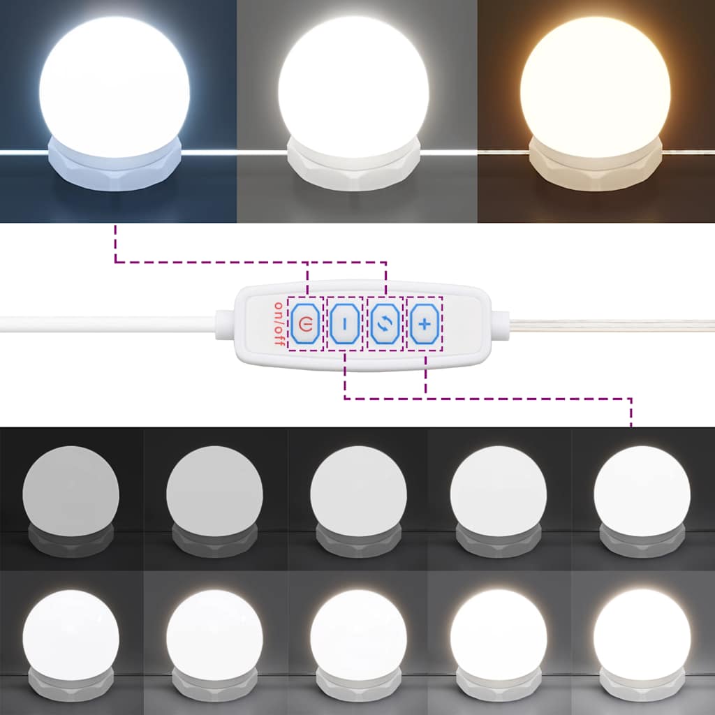 Μπουντουάρ με LED Γυαλιστερό Λευκό 86,5x35x136 εκ.