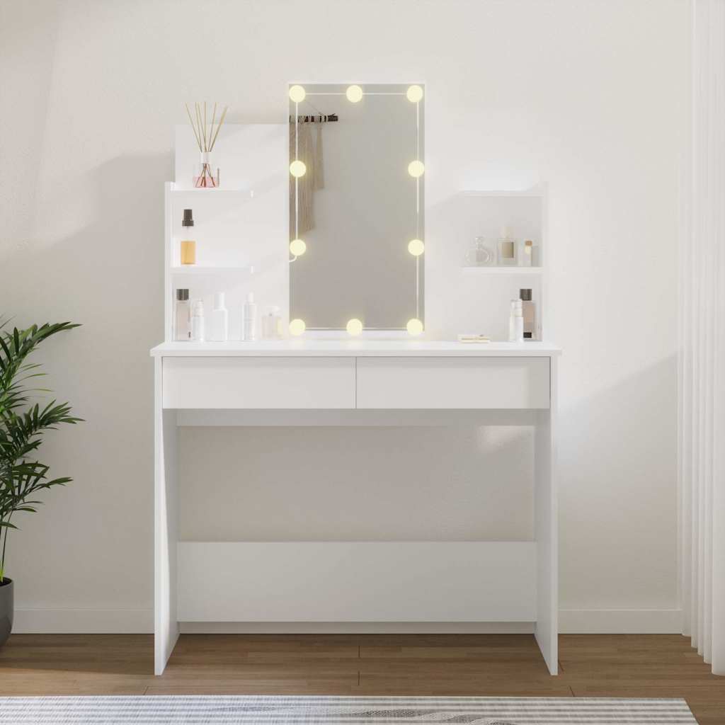 Μπουντουάρ με LED Λευκό 96 x 40 x 142 εκ.