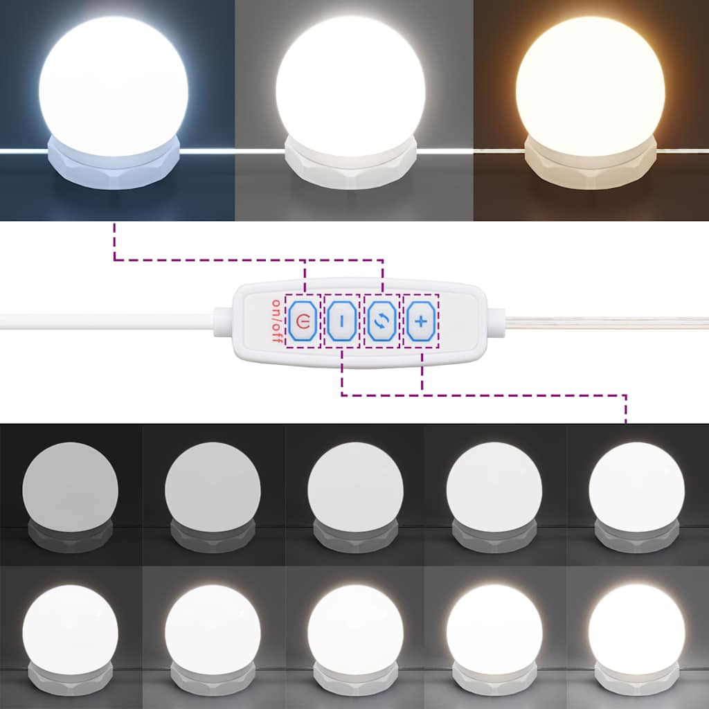 Μπουντουάρ με LED Λευκό 96 x 40 x 142 εκ.