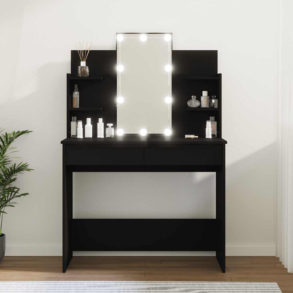 Μπουντουάρ με LED Μαύρο 96 x 40 x 142 εκ.