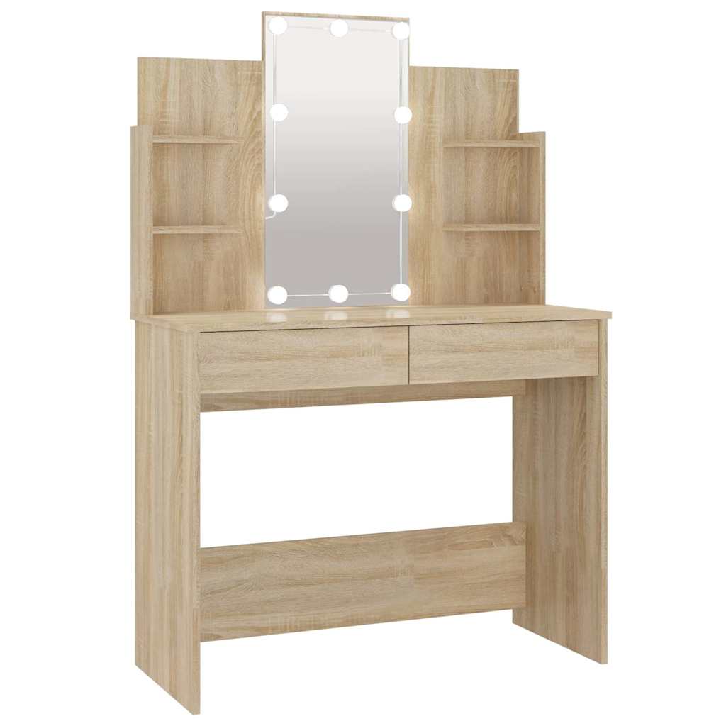 Μπουντουάρ με LED Sonoma Δρυς 96x40x142 εκ.