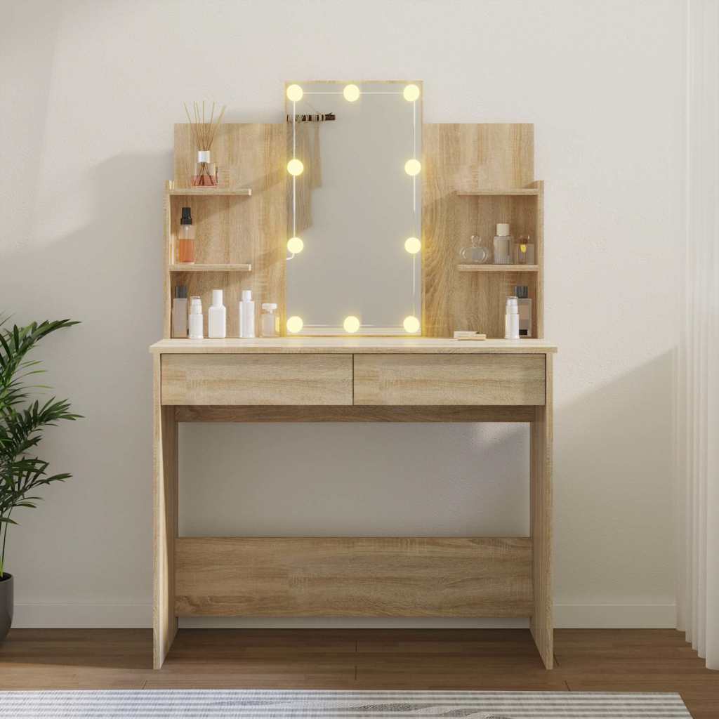 Μπουντουάρ με LED Sonoma Δρυς 96x40x142 εκ.