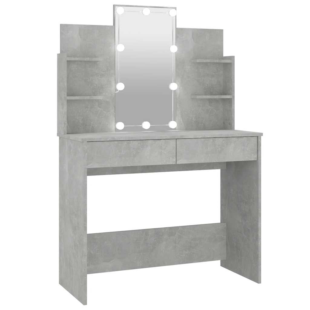 Μπουντουάρ με LED Γκρι Σκυροδέματος 96x40x142 εκ. - Pakobazaar