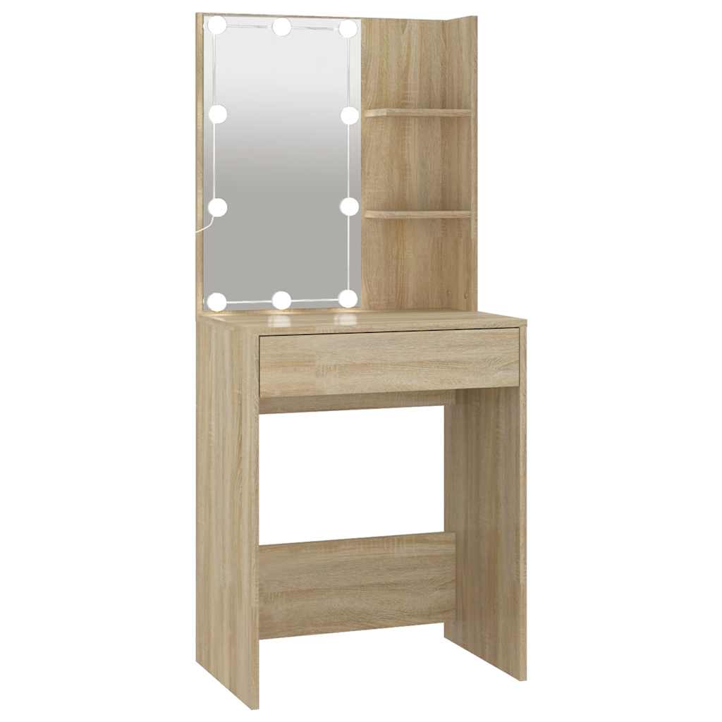 Μπουντουάρ με LED Sonoma Δρυς 60x40x140 εκ. - Pakobazaar