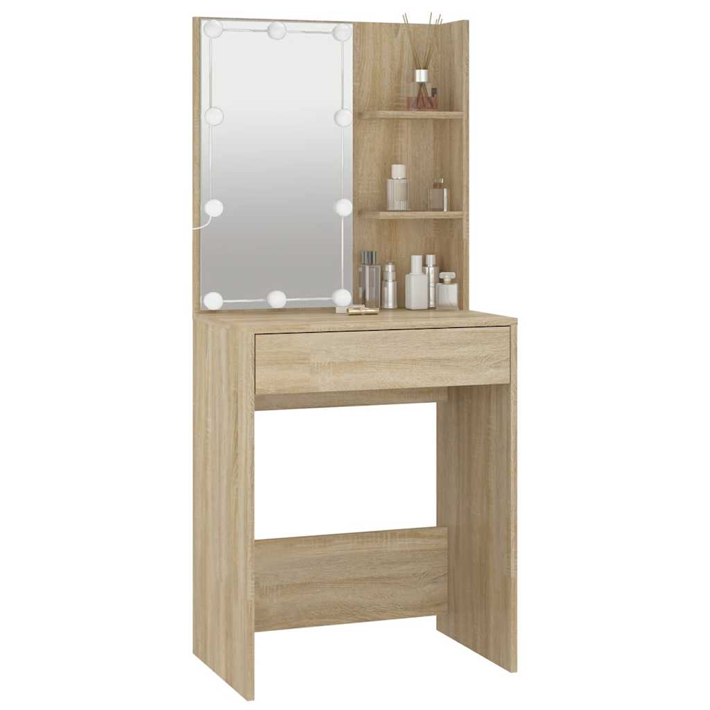 Μπουντουάρ με LED Sonoma Δρυς 60x40x140 εκ. - Pakobazaar