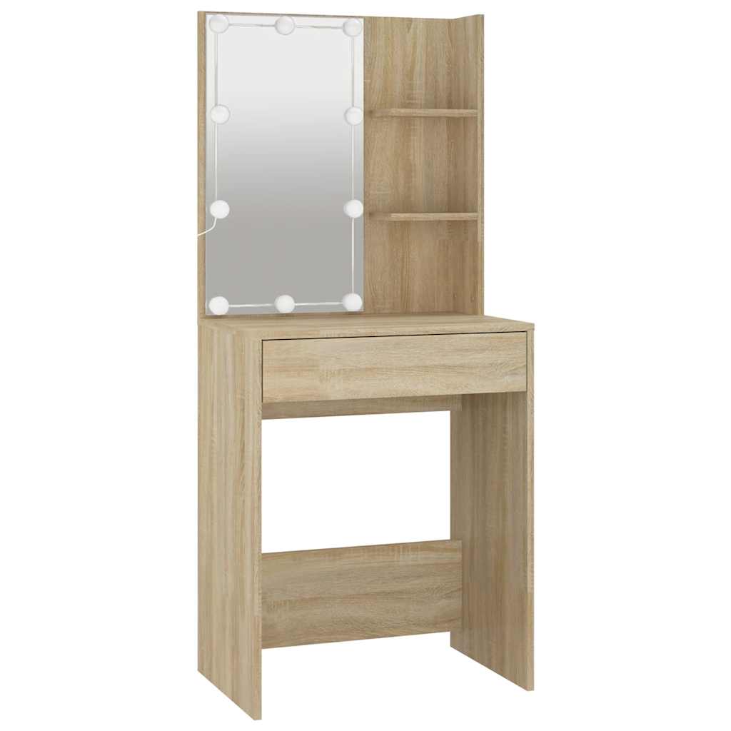 Μπουντουάρ με LED Sonoma Δρυς 60x40x140 εκ. - Pakobazaar