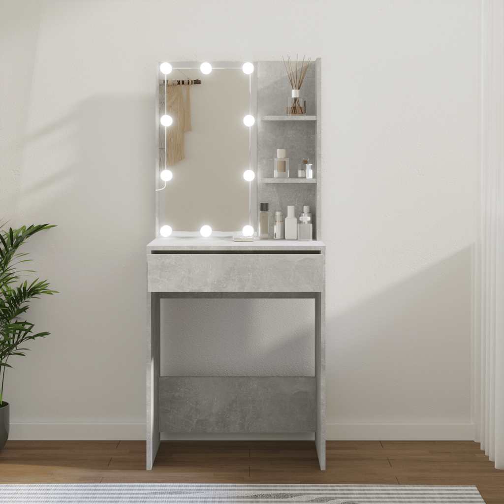 Μπουντουάρ με LED Γκρι Σκυροδέματος 60x40x140 εκ. - Pakobazaar