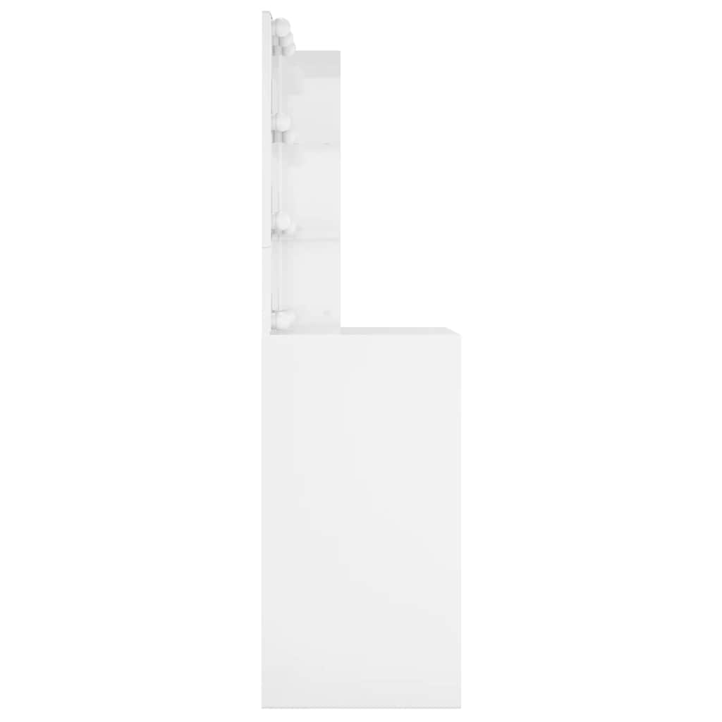Μπουντουάρ με LED Γυαλιστερό Λευκό 60x40x140 εκ. - Pakobazaar