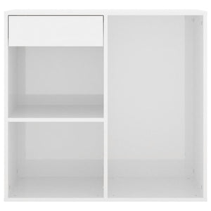 Ντουλάπι Καλλυντικών Γυαλιστερό Λευκό 80x40x75 εκ. Επεξ. ξύλο