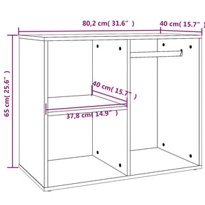 Ντουλάπι Γκρι Σκυροδέματος 80 x 40 x 65 εκ. Επεξεργασμένο Ξύλο