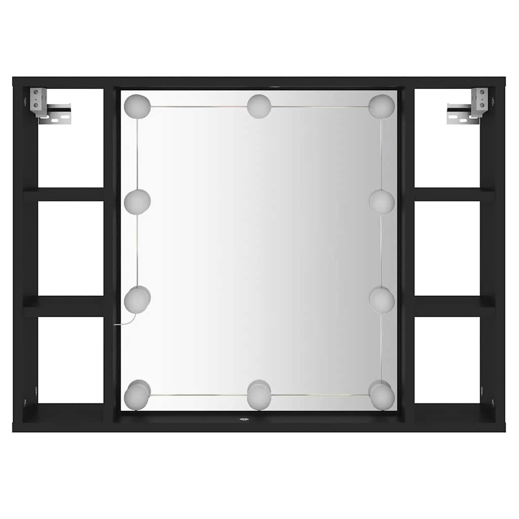 Έπιπλο Καθρέπτη με LED Μαύρο 76 x 15 x 55 εκ. - Pakobazaar
