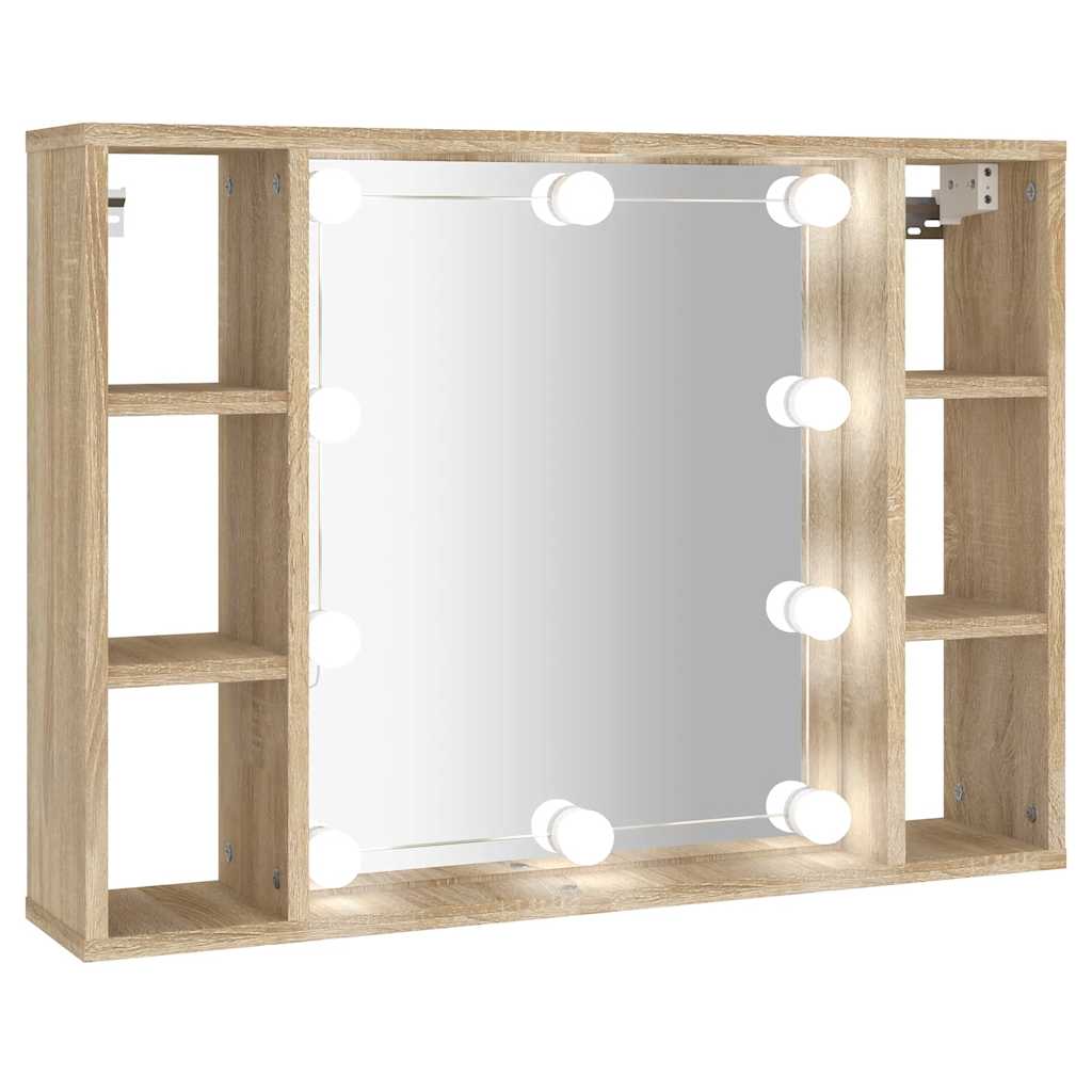 Έπιπλο Καθρέπτη με LED Sonoma Δρυς 76 x 15 x 55 εκ. - Pakobazaar