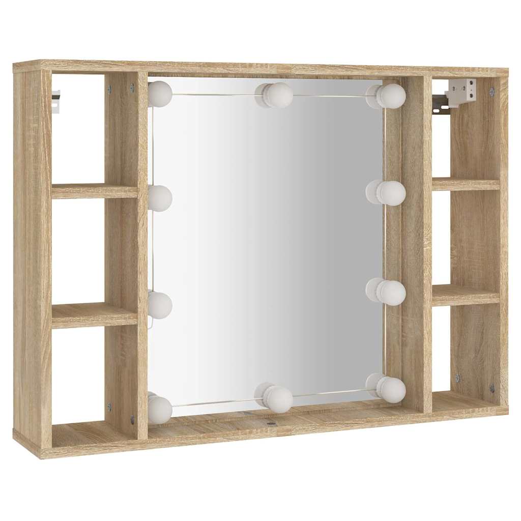 Έπιπλο Καθρέπτη με LED Sonoma Δρυς 76 x 15 x 55 εκ. - Pakobazaar
