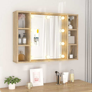 Έπιπλο Καθρέπτη με LED Sonoma Δρυς 76 x 15 x 55 εκ. - Pakobazaar