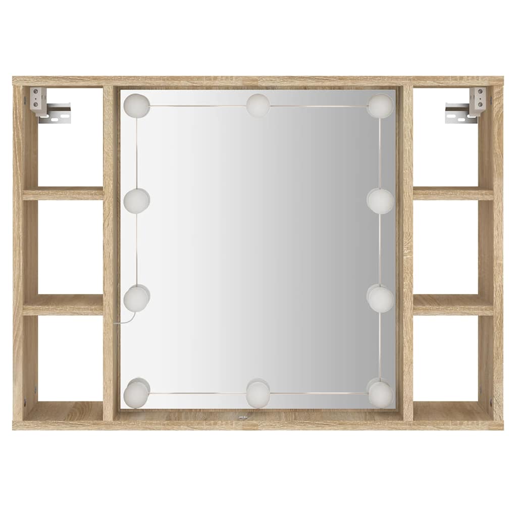 Έπιπλο Καθρέπτη με LED Sonoma Δρυς 76 x 15 x 55 εκ. - Pakobazaar