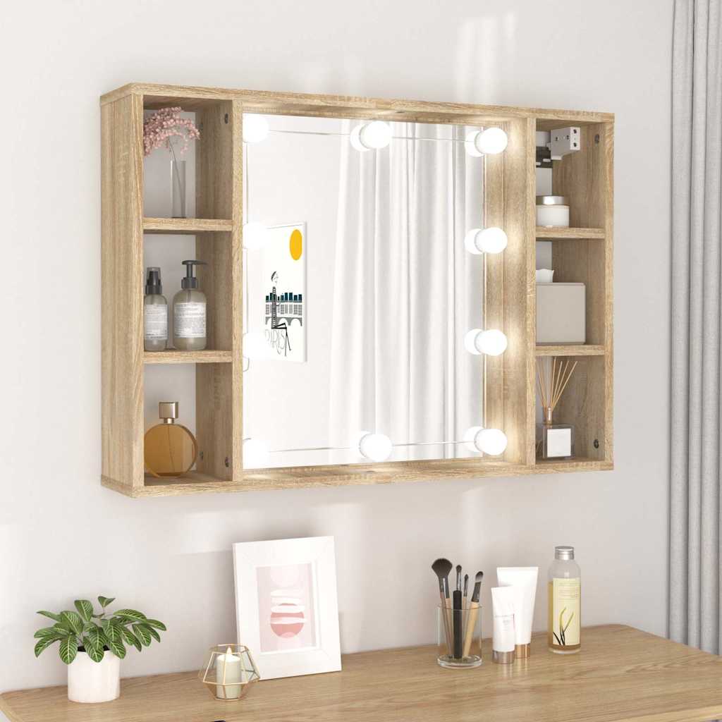 Έπιπλο Καθρέπτη με LED Sonoma Δρυς 76 x 15 x 55 εκ. - Pakobazaar